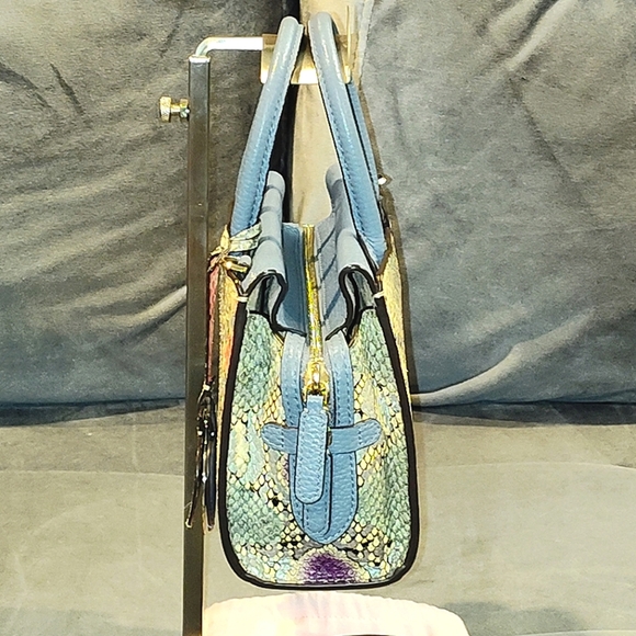 KATE SPADE NEW YORK SPENCER MULTICOLOR PYTHON TWO-WAY TOTE SPADE CHARMS DUSTBAG - Picture 10 of 17